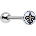 BodyCandy Officially Licensed NFL New Orleans Saints Barbell Tongue Ring — main product shot