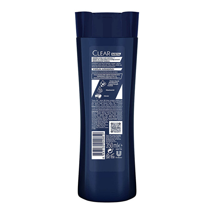 Clear Men Charcoal Anti-Dandruff Shampoo - 350ml | Intensive Cleanse