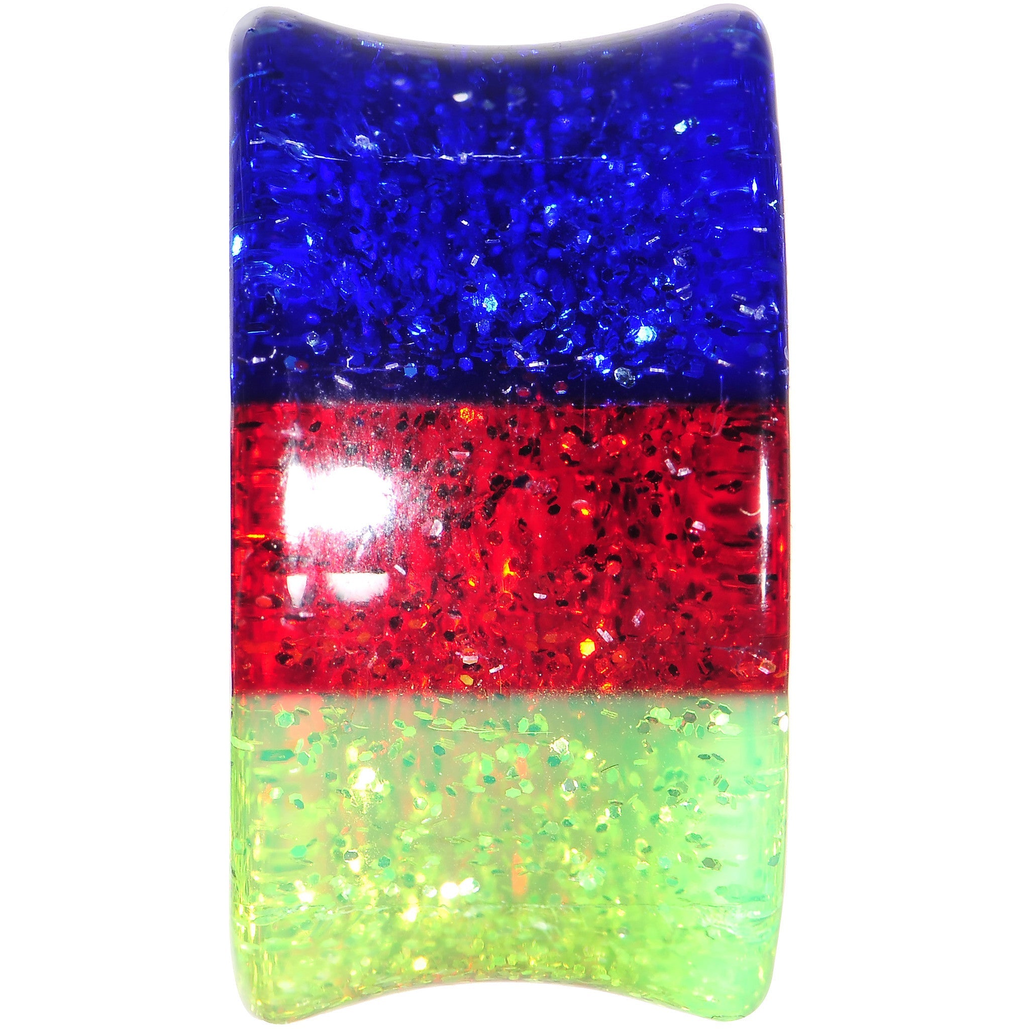BodyCandy 18mm Green Red Blue Acrylic Vibrant Glitter Saddle Plug — lifestyle context