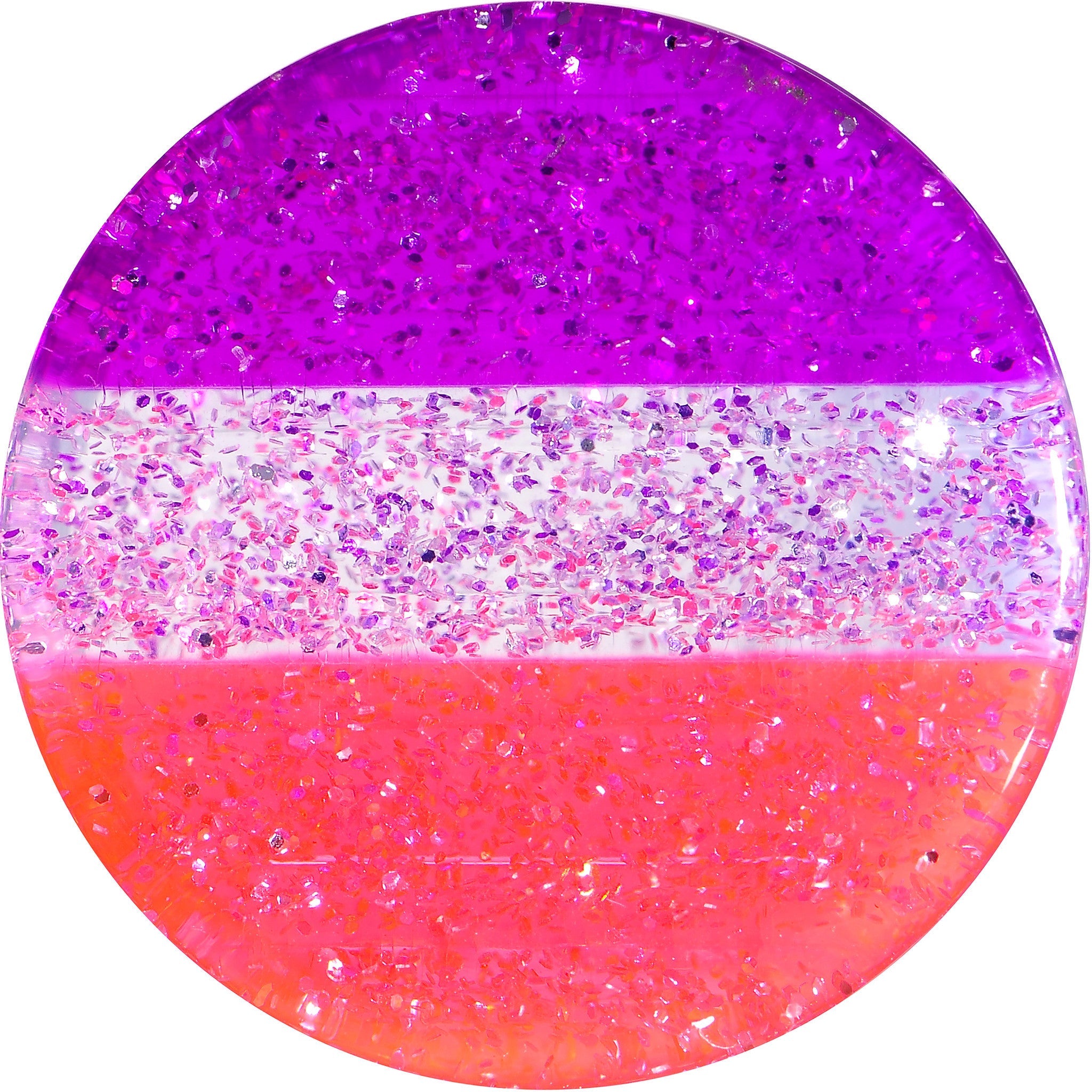 BodyCandy 18mm Multi Pink Acrylic Perfectly Rosy Glitter Saddle Plug — detail close-up