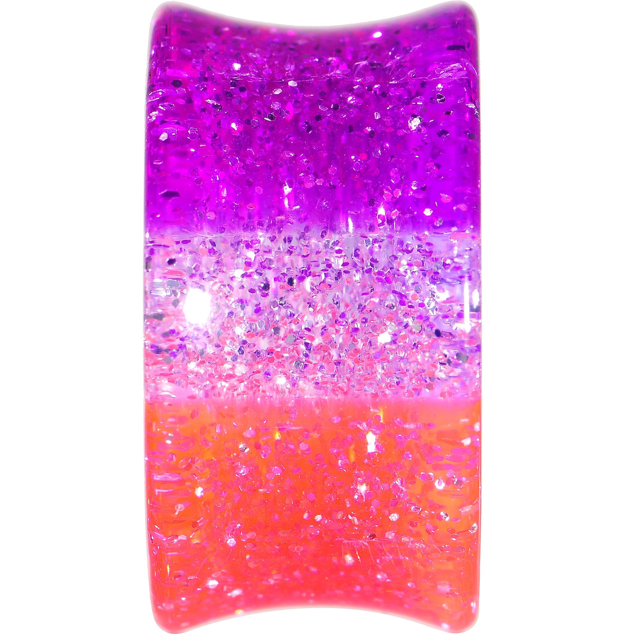 BodyCandy 18mm Multi Pink Acrylic Perfectly Rosy Glitter Saddle Plug — lifestyle context