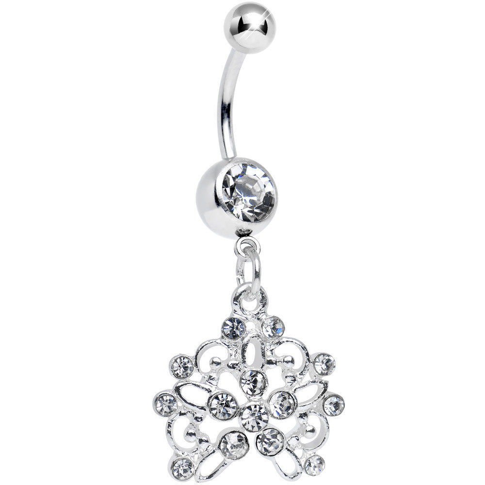 BodyCandy Clear Gem Sparkling Lisbon Lace Dangle Belly Ring — main product shot
