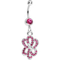 BodyCandy Pink Gem Sparkling Sailor Knot Dangle Belly Ring — main product shot