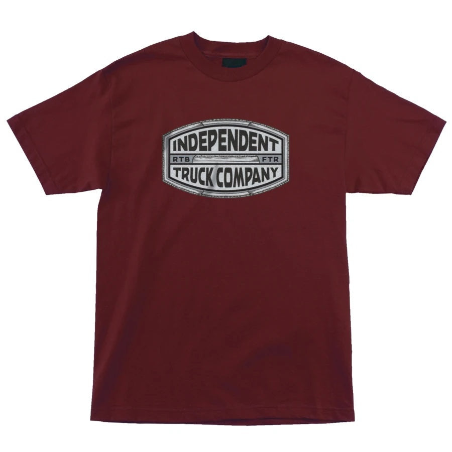 Independent ITC Curb Short Sleeve Mens T-Shirt - Burgundy by Skates USA
