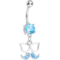 BodyCandy Aqua Gem Chichi Glasses and Paved Mustache Dangle Belly Ring — main product shot