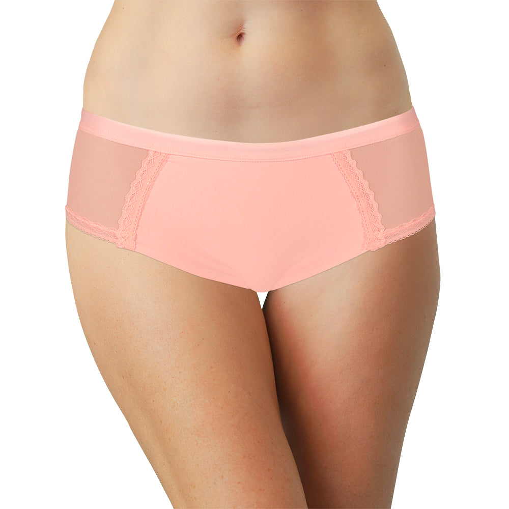 Love Libby Panties Pink Laser Cut Hipster With Mesh and Lace — hipster category context