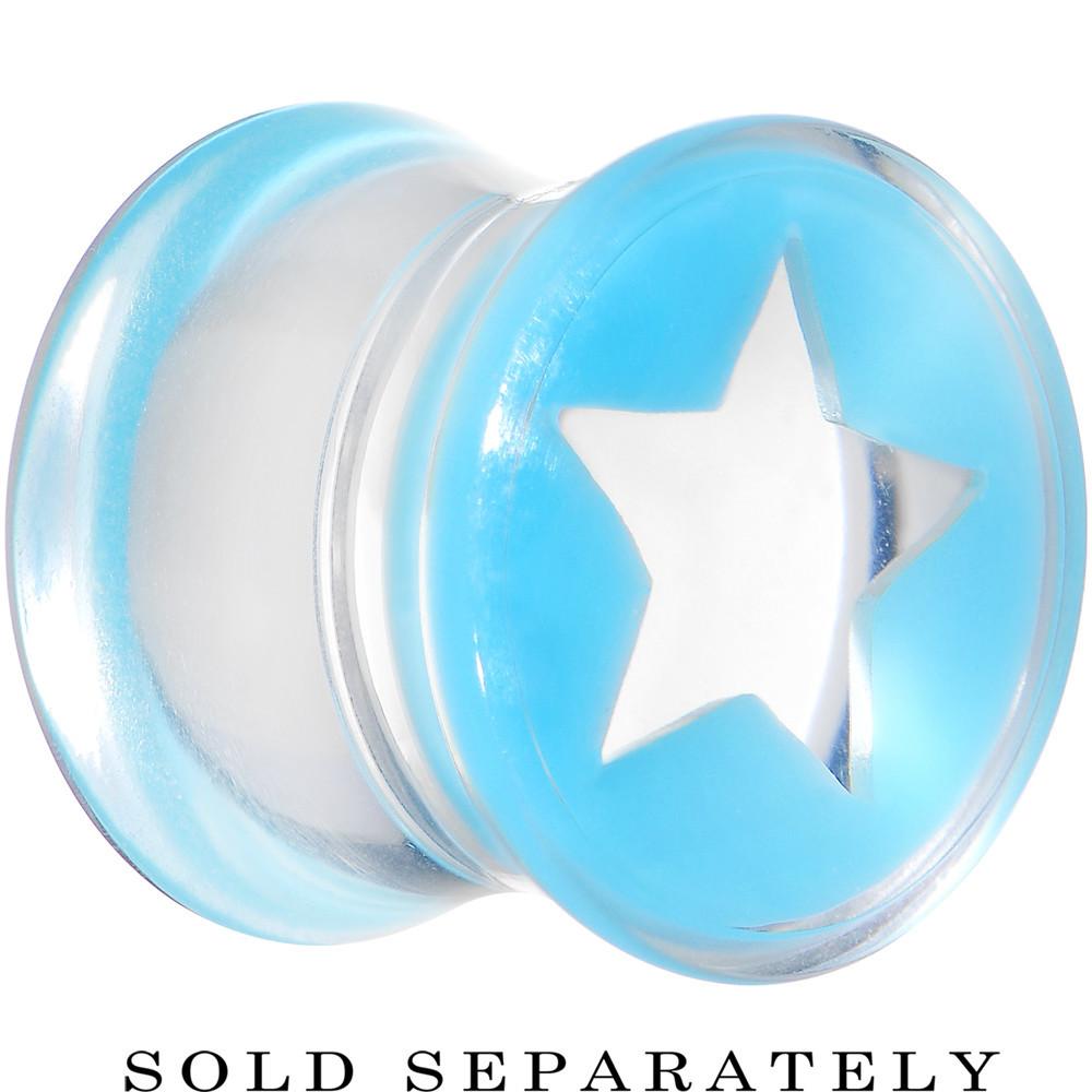 BodyCandy Clear Light Blue Acrylic Wish on a Star Saddle Plug 2G to 20mm — main product shot