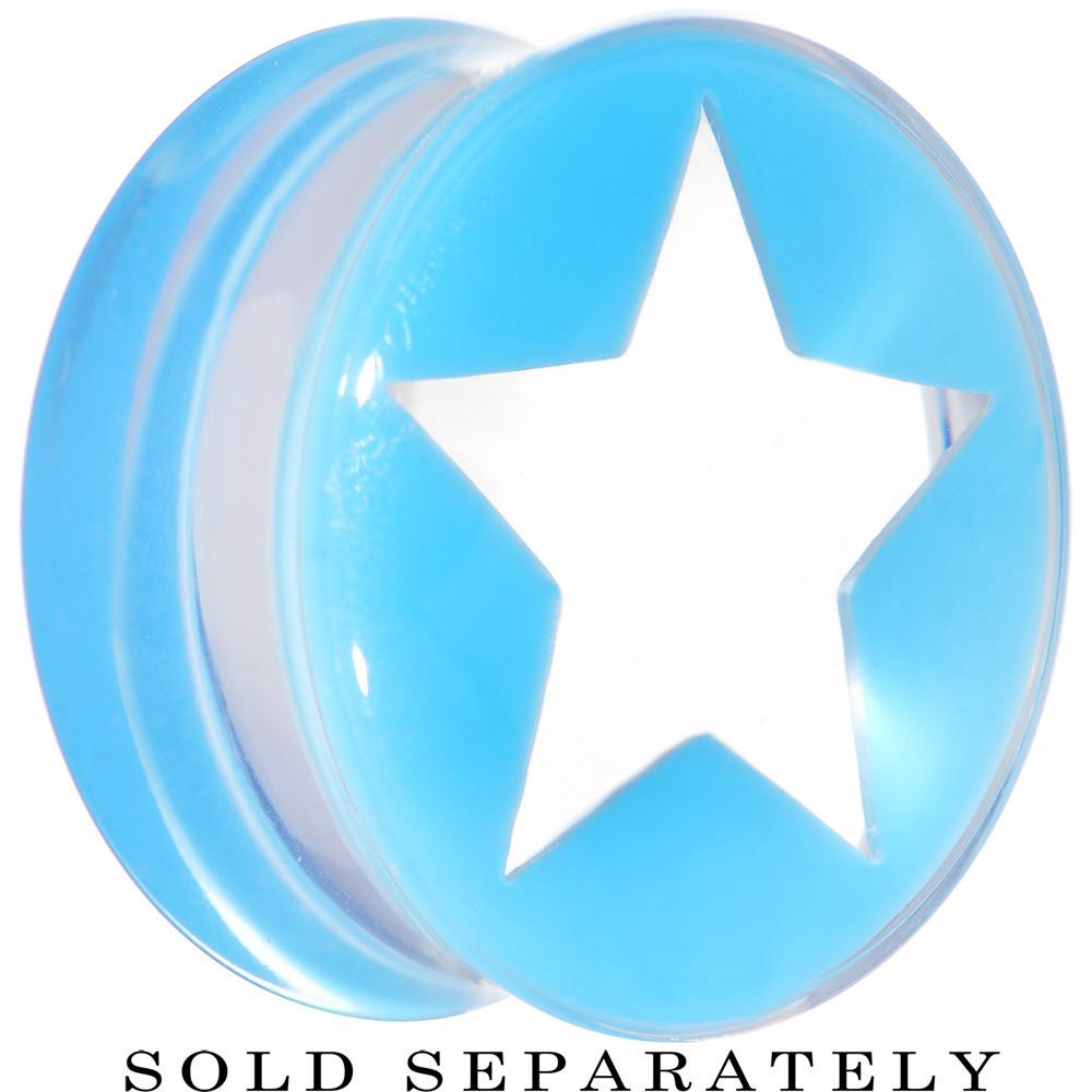 BodyCandy Clear Light Blue Acrylic Wish on a Star Saddle Plug 2G to 20mm — packaging
