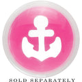 BodyCandy Clear Pink Acrylic Set Sail Nautical Anchor Saddle Plug Available in Sizes 6mm to 20mm — detail close-up