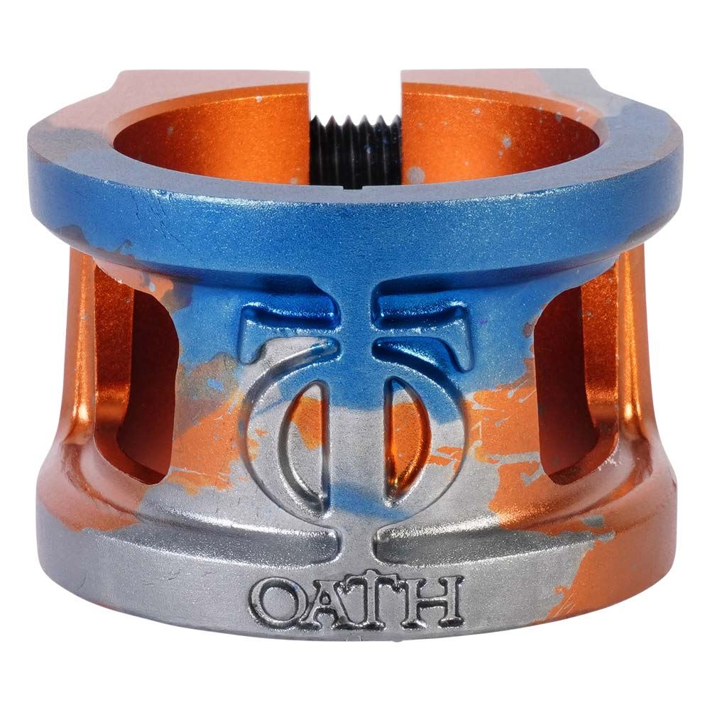Oath Cage V2 Oversized 2 Bolt Clamp - Orange/Blue/Titanium