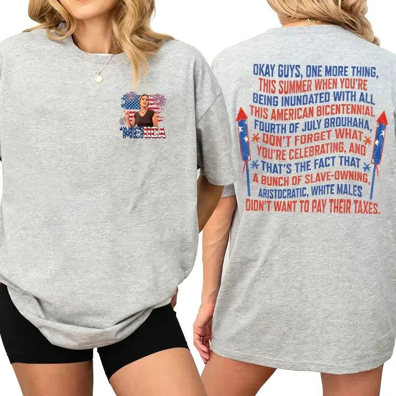 Dazed and Confused Ginny Stroud 4th of July T-Shirt – Two-Sided Retro 70s Cult Film Unisex Graphic Tee