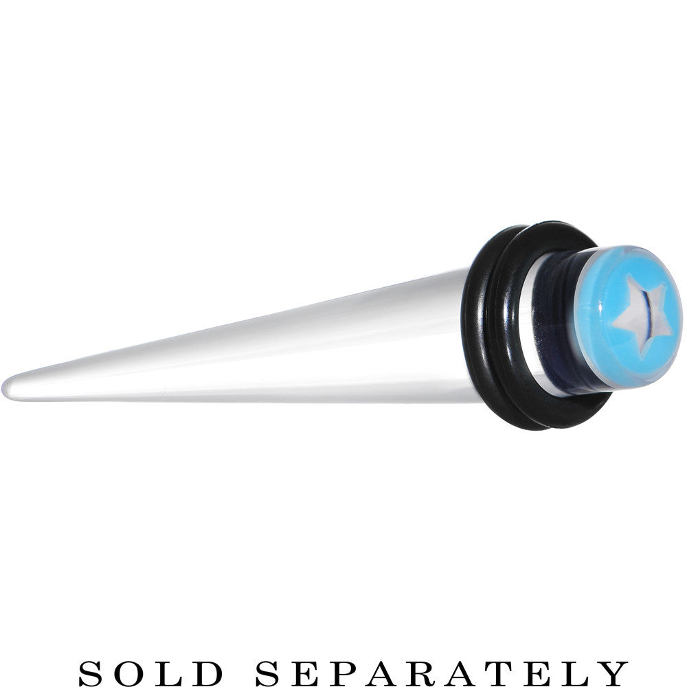 BodyCandy 0G Clear Light Blue Acrylic Wish on a Star Taper — main product shot