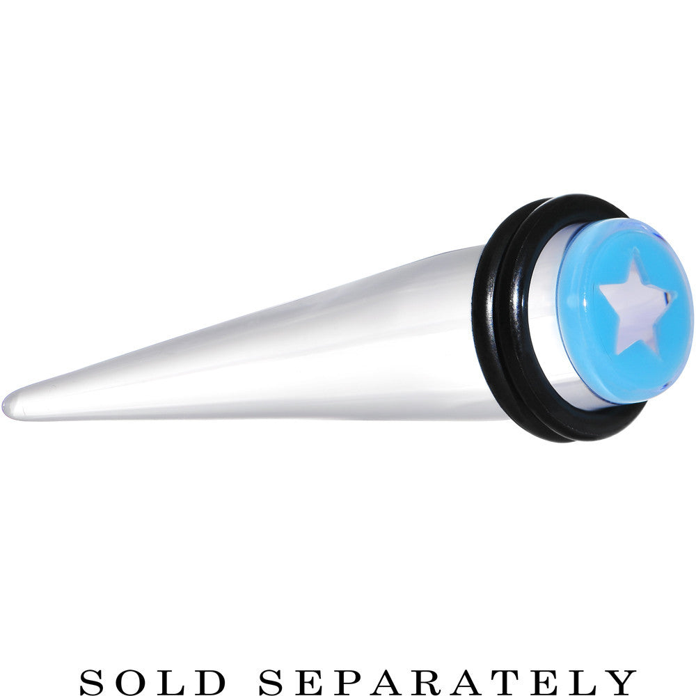 BodyCandy 00G Clear Light Blue Acrylic Wish on a Star Taper — main product shot