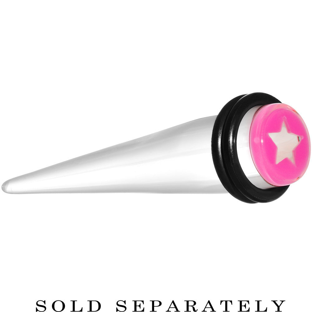 BodyCandy 00G Clear Pink Acrylic Wish on a Star Taper — main product shot