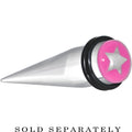 BodyCandy 1/2 Clear Pink Acrylic Wish on a Star Taper — main product shot