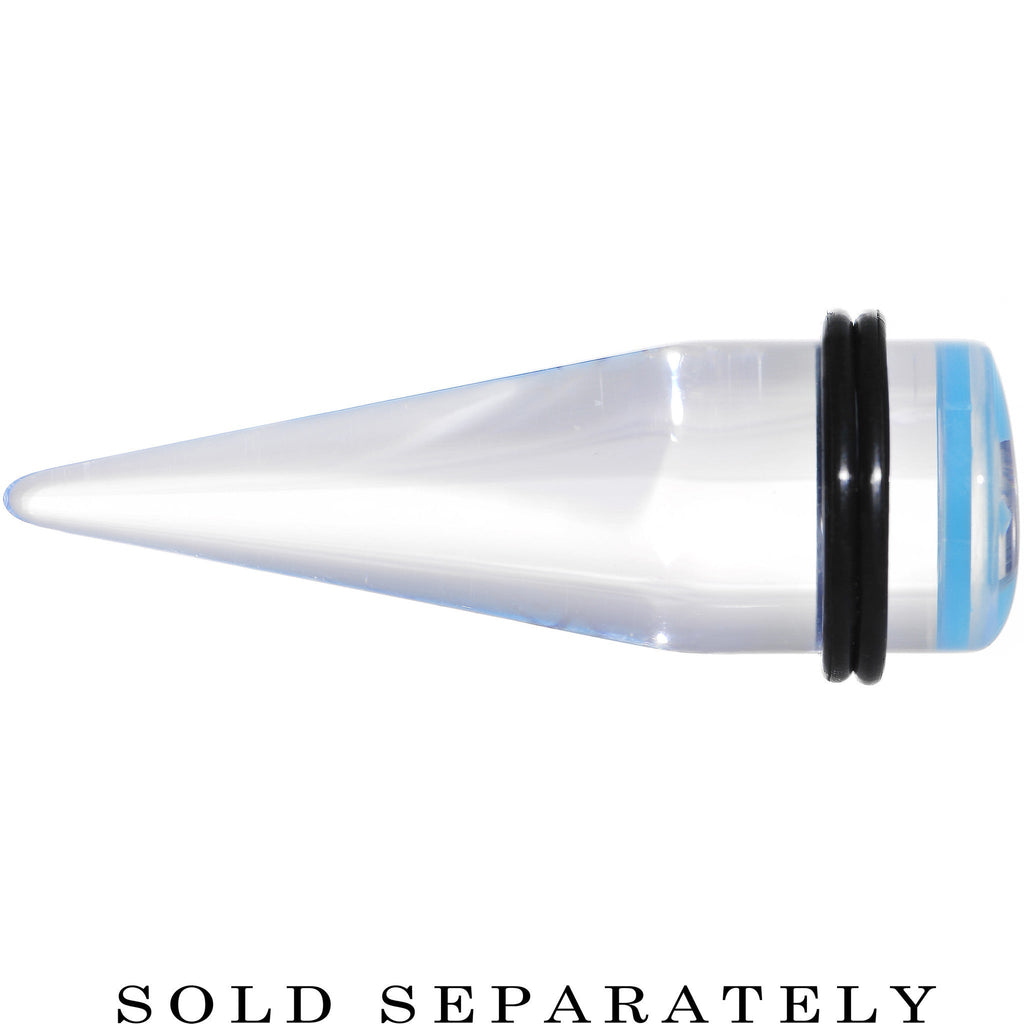 BodyCandy 5/8 Clear Light Blue Acrylic Wish on a Star Taper — detail close-up