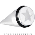 BodyCandy 20mm Clear White Acrylic Wish on a Star Taper — main product shot