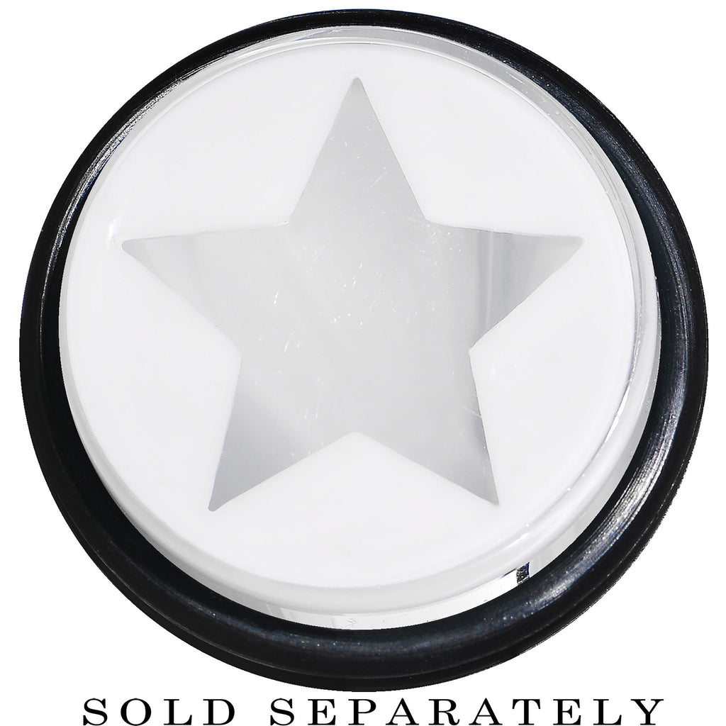 BodyCandy 20mm Clear White Acrylic Wish on a Star Taper — detail close-up