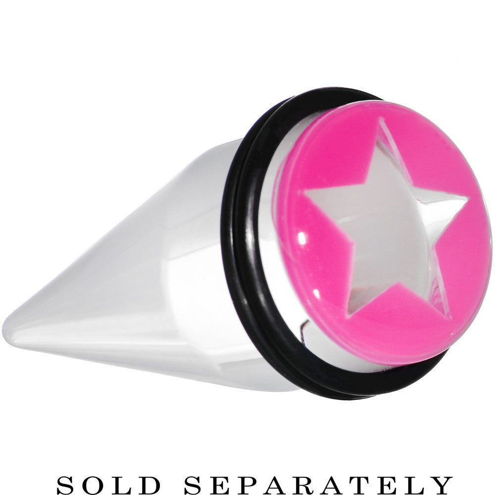 BodyCandy 20mm Clear Pink Acrylic Wish on a Star Taper — main product shot