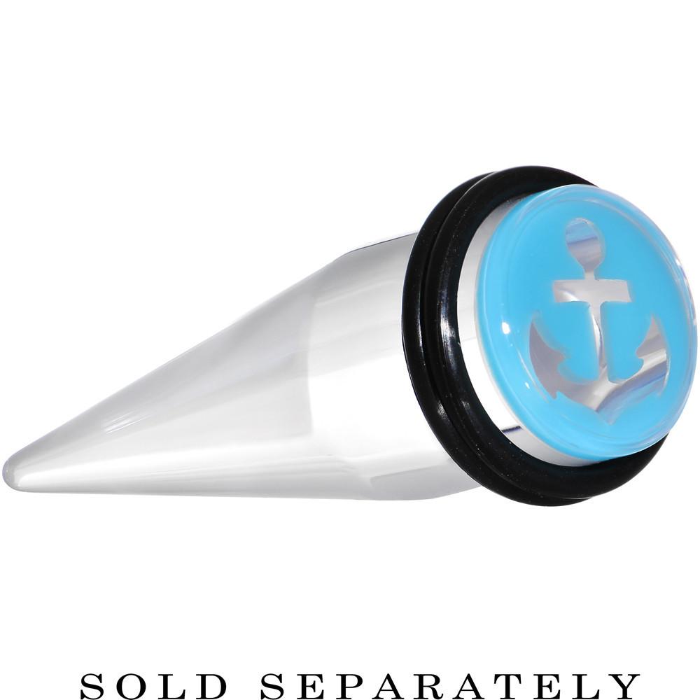 BodyCandy Clear Light Blue Acrylic Set Sail Nautical Anchor Taper 0G to 20mm — alternative angle