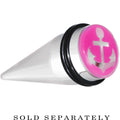 BodyCandy 18mm Clear Pink Acrylic Set Sail Nautical Anchor Taper — main product shot