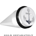BodyCandy 20mm Clear White Acrylic Set Sail Nautical Anchor Taper — main product shot
