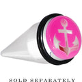 BodyCandy 20mm Clear Pink Acrylic Set Sail Nautical Anchor Taper — main product shot