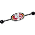 BodyCandy Officially Licensed NFL San Francisco 49ers Industrial Barbell 38mm — main product shot