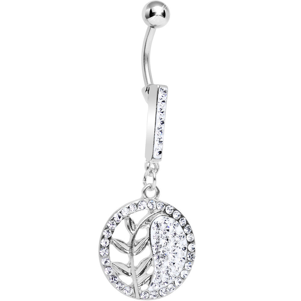 BodyCandy Clear Gem Tranquility Palm Yin Yang Dangle Belly Ring — main product shot