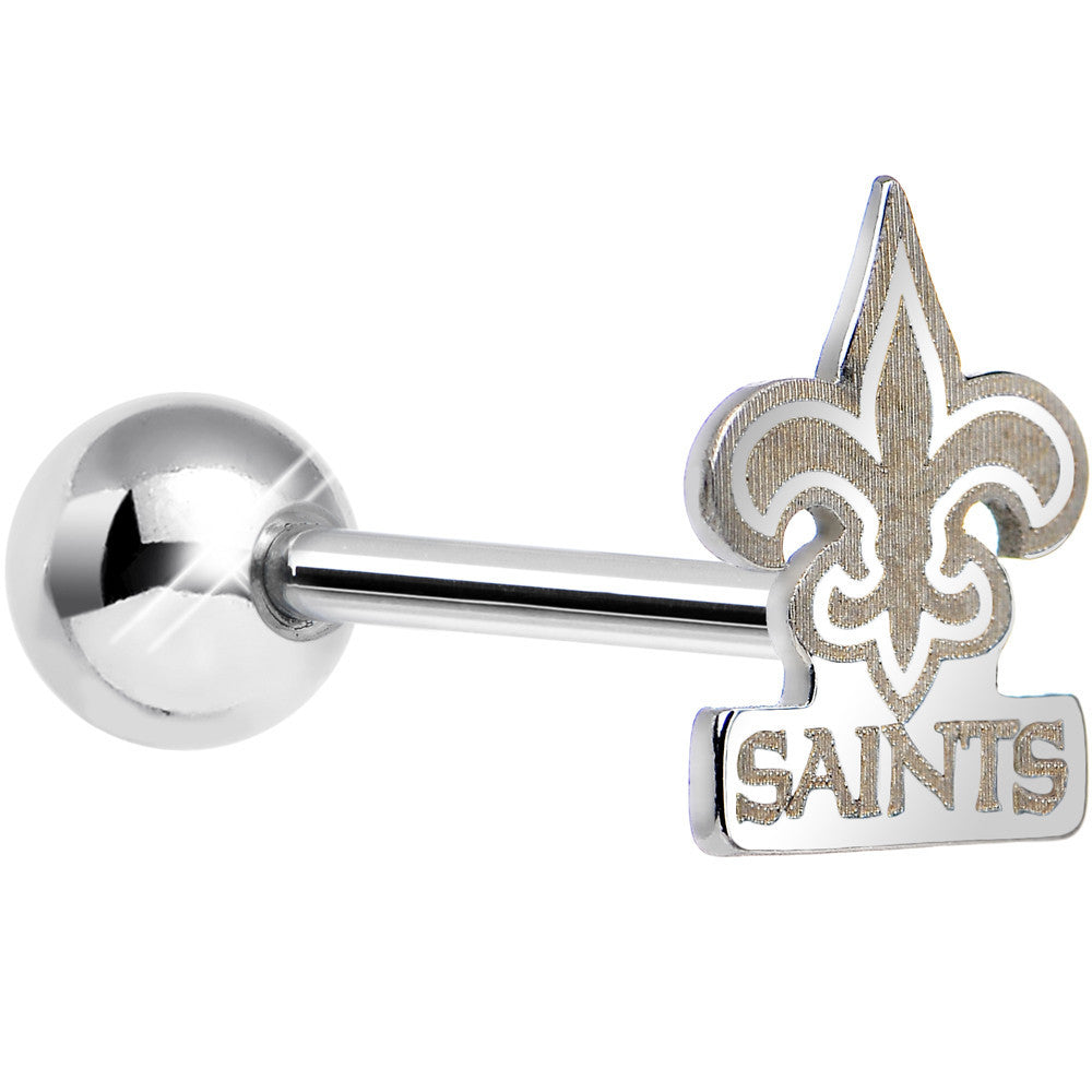 BodyCandy Officially Licensed NFL Cut Out New Orleans Saints Barbell Tongue Ring — main product shot