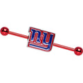 BodyCandy Officially Licensed NFL Red New York Giants Industrial Barbell 38mm — main product shot