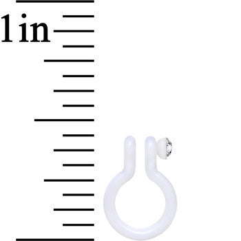 BodyCandy Clear Gem White Bioplast Clip On Non-Pierced Fake Nose Ring Hoop — lifestyle context