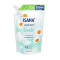 Isana Liquid Hand Soap Refill Sensitive: Gentle Chamomile Cleanser for Sensitive Skin, Vegan & Dermatologically Tested - 28.74 fl oz