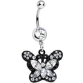 BodyCandy Clear Gem Passionate Black Butterfly Dangle Belly Ring — main product shot