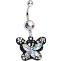 BodyCandy Aurora Gem Passionate Black Butterfly Dangle Belly Ring — main product shot
