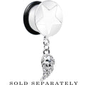 BodyCandy Clear Gem Angel Wing and White Star Single Flare Dangle Plug Sizes 5mm to 14mm — size reference