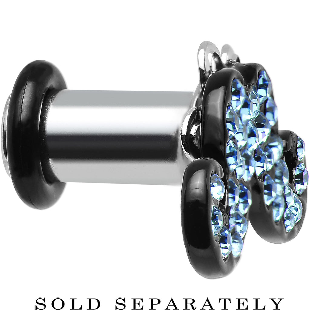 BodyCandy 4G Aqua Gem Paved Fancy Mustache Single Flare Steel Plug — lifestyle context