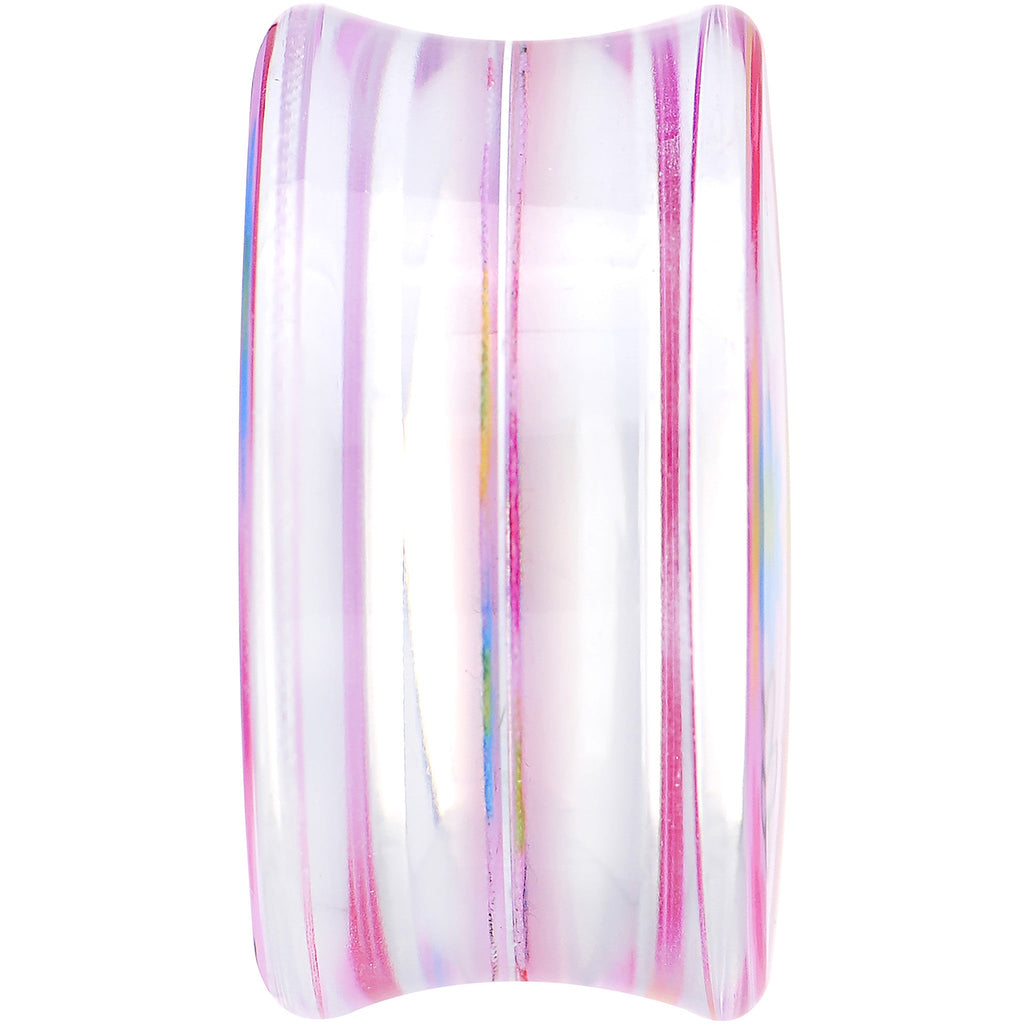 BodyCandy 24mm Acrylic Pink Multicolored Flower Power Saddle Plug — lifestyle context