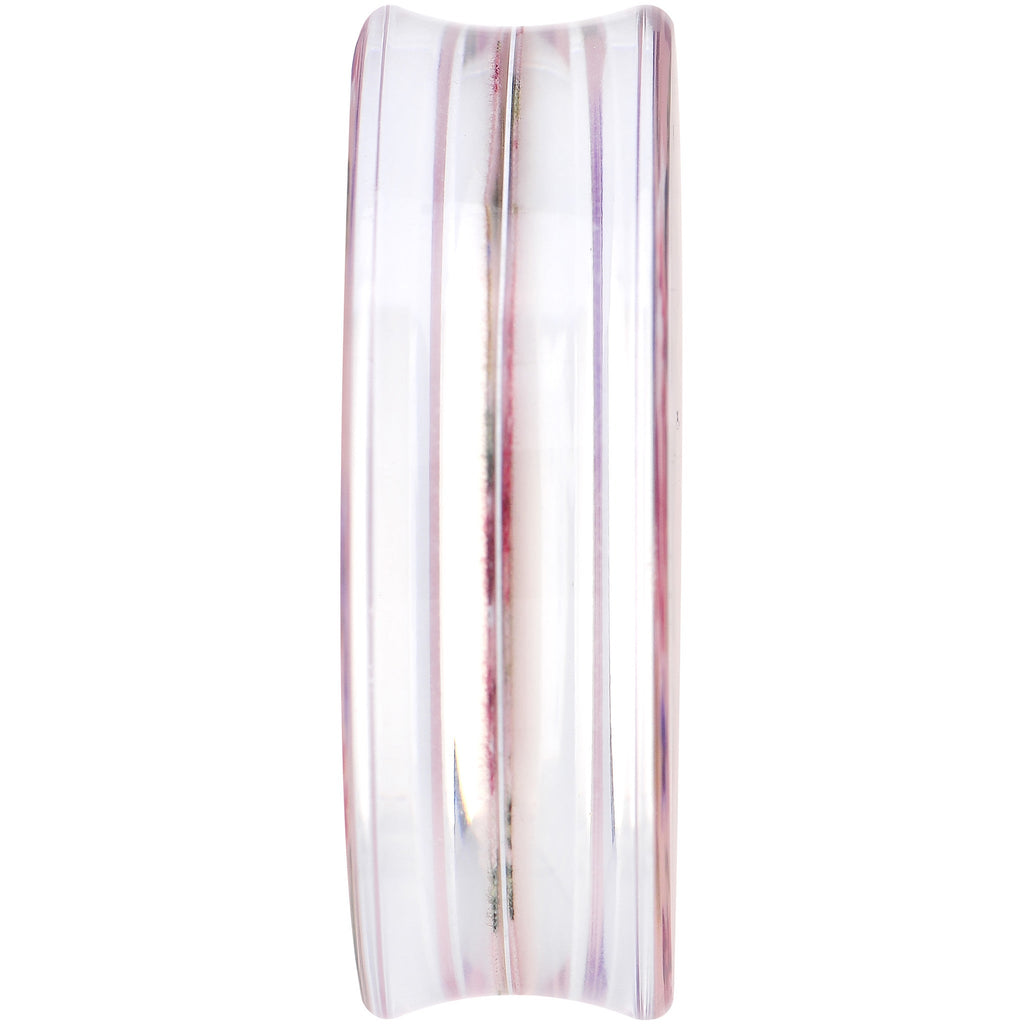 BodyCandy 40mm Acrylic Pink Grandma's Wallpaper Flowered Saddle Plug — lifestyle context