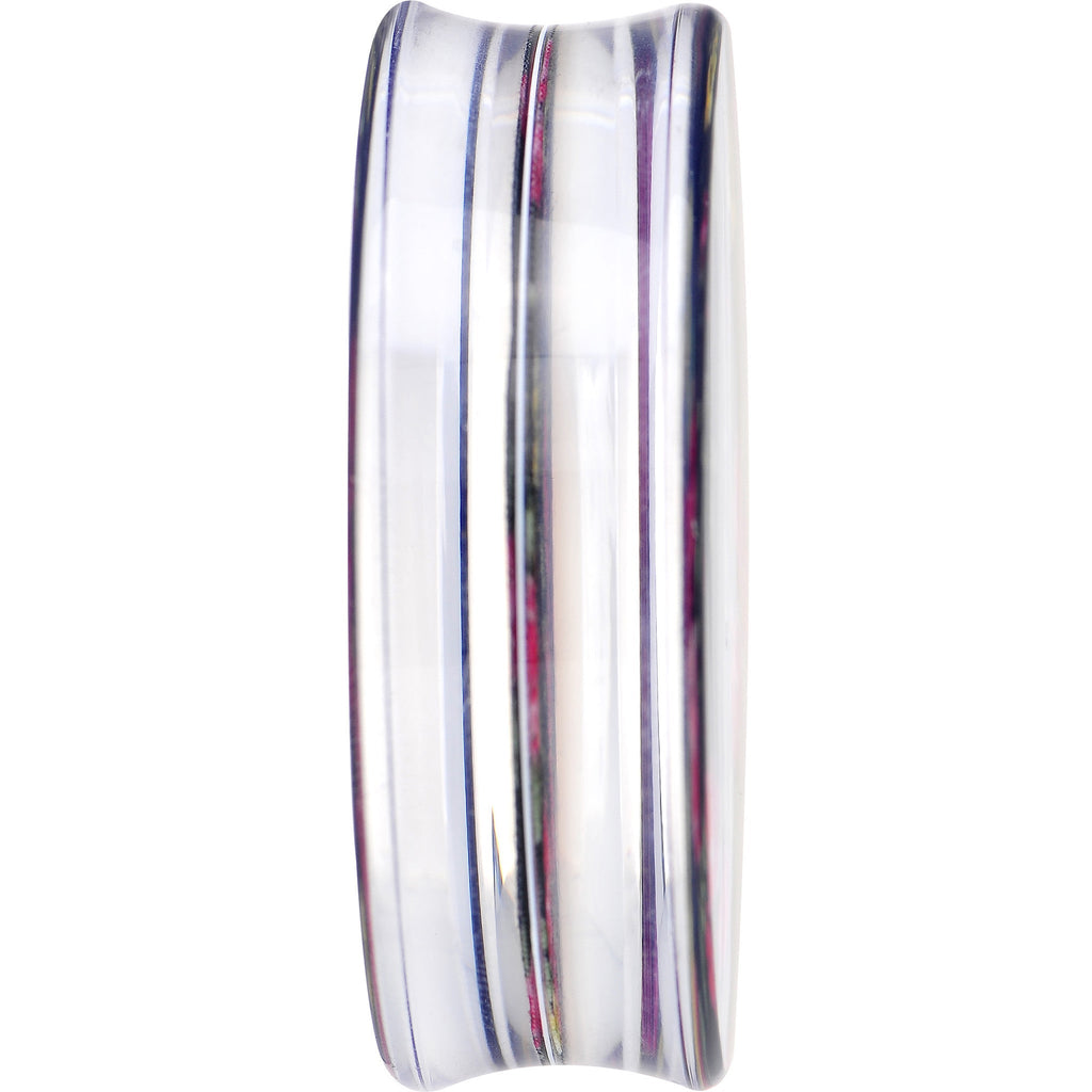BodyCandy 40mm Acrylic Black Multicolored Old Fashioned Flowers Saddle Plug — lifestyle context