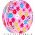 BodyCandy 50mm Acrylic Pink Multicolored Flower Power Saddle Plug — main product shot