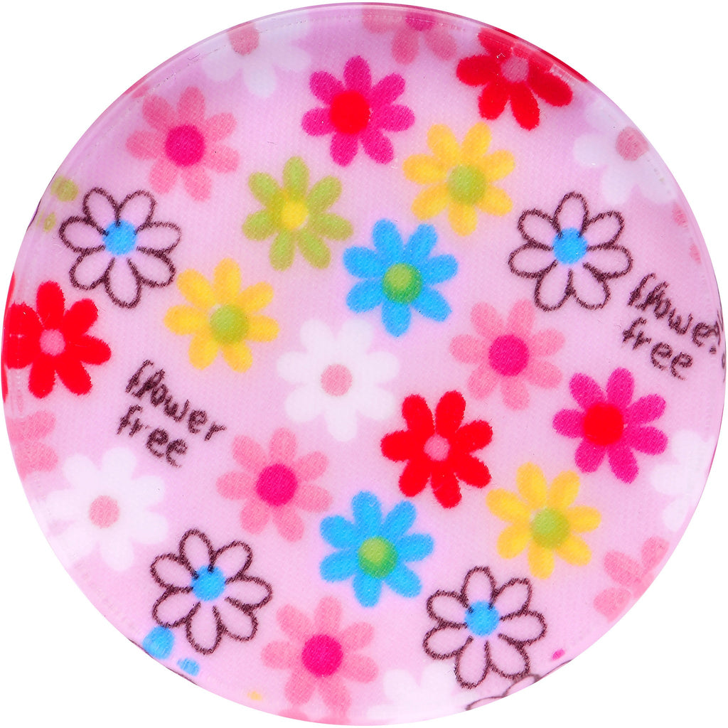 BodyCandy 50mm Acrylic Pink Multicolored Flower Power Saddle Plug — detail close-up