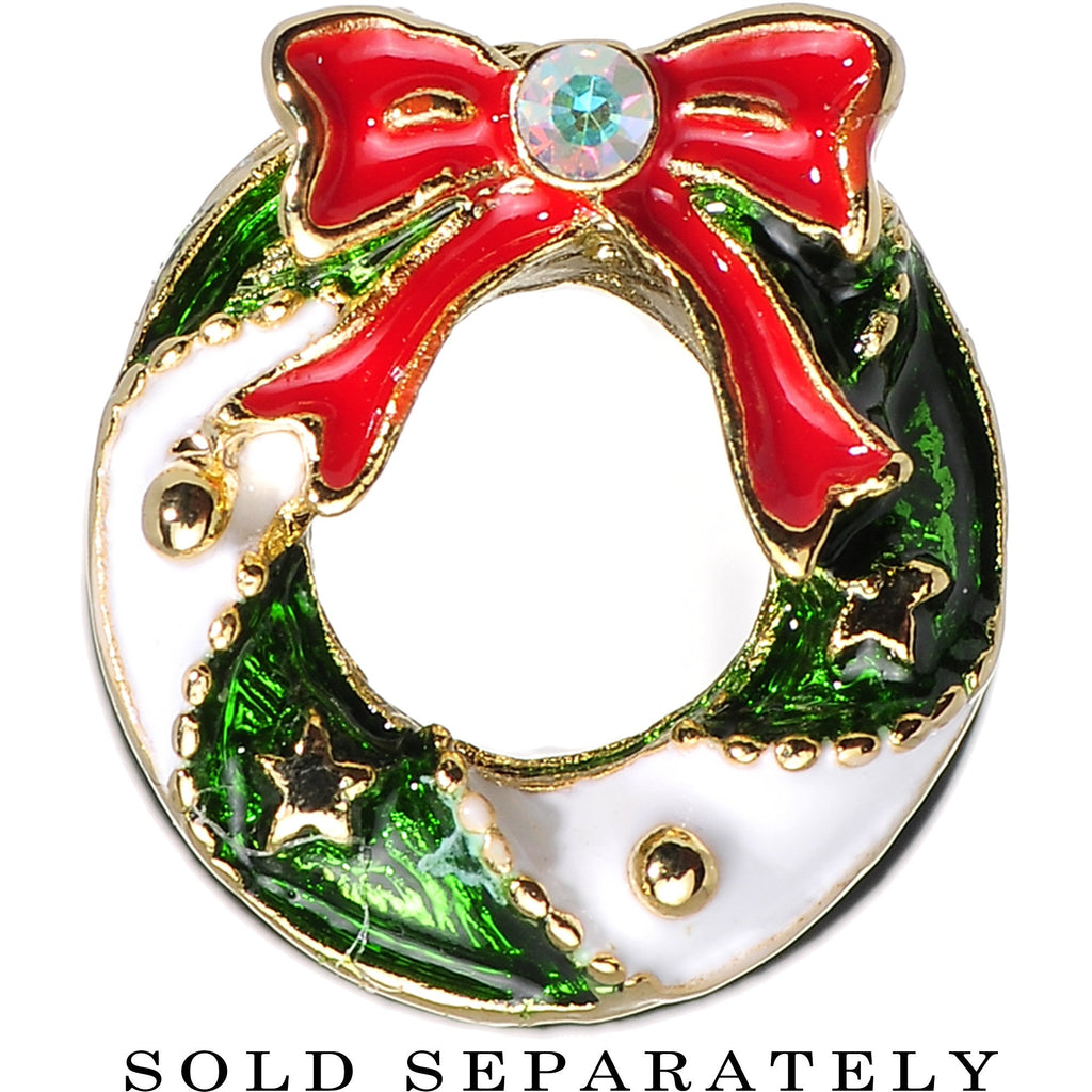 BodyCandy 00G Festive Wreath Christmas Single Flare Plug — detail close-up