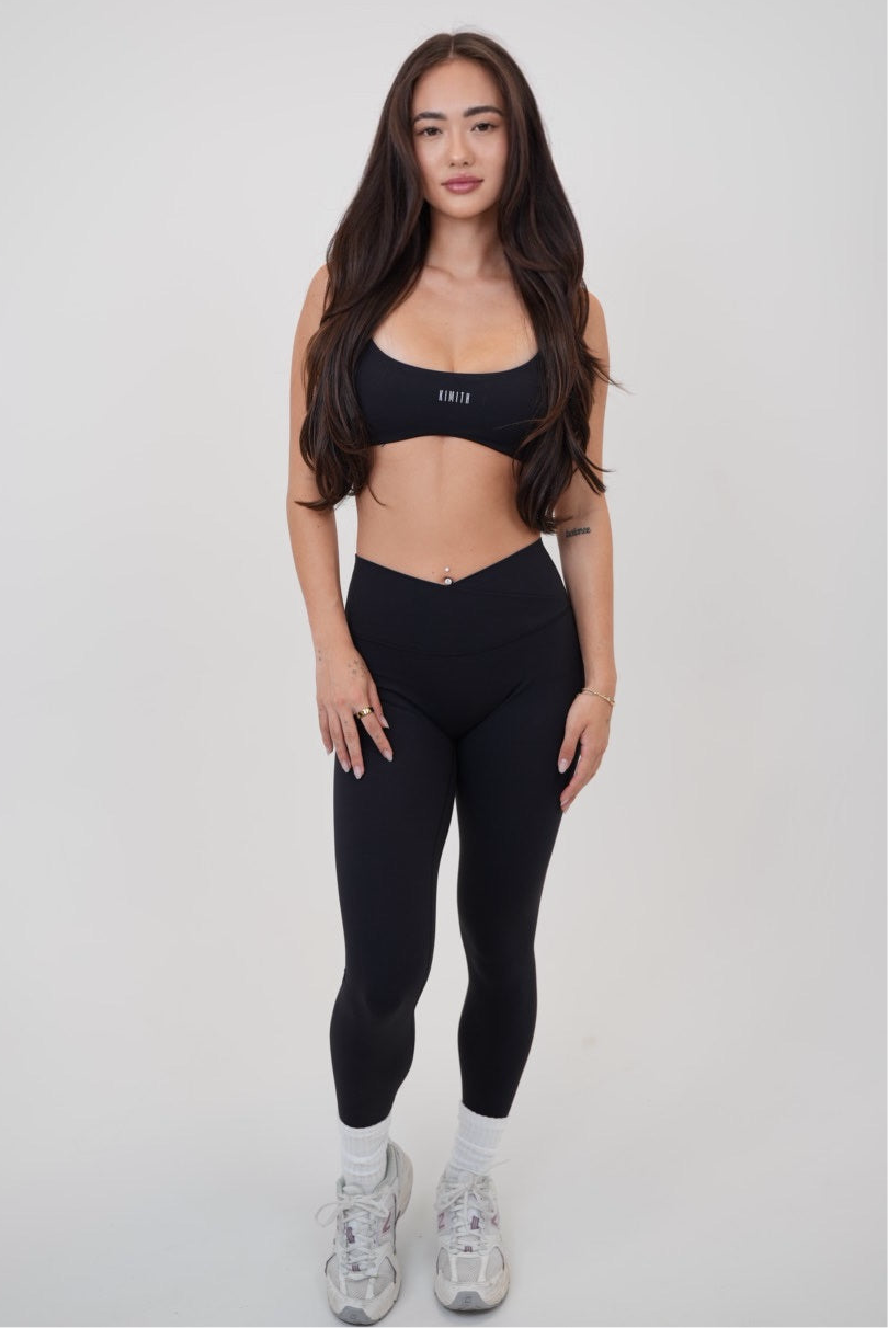 KIMITH BRAND My Time Is Divine Black Sculpt V-Waist Legging — main product shot