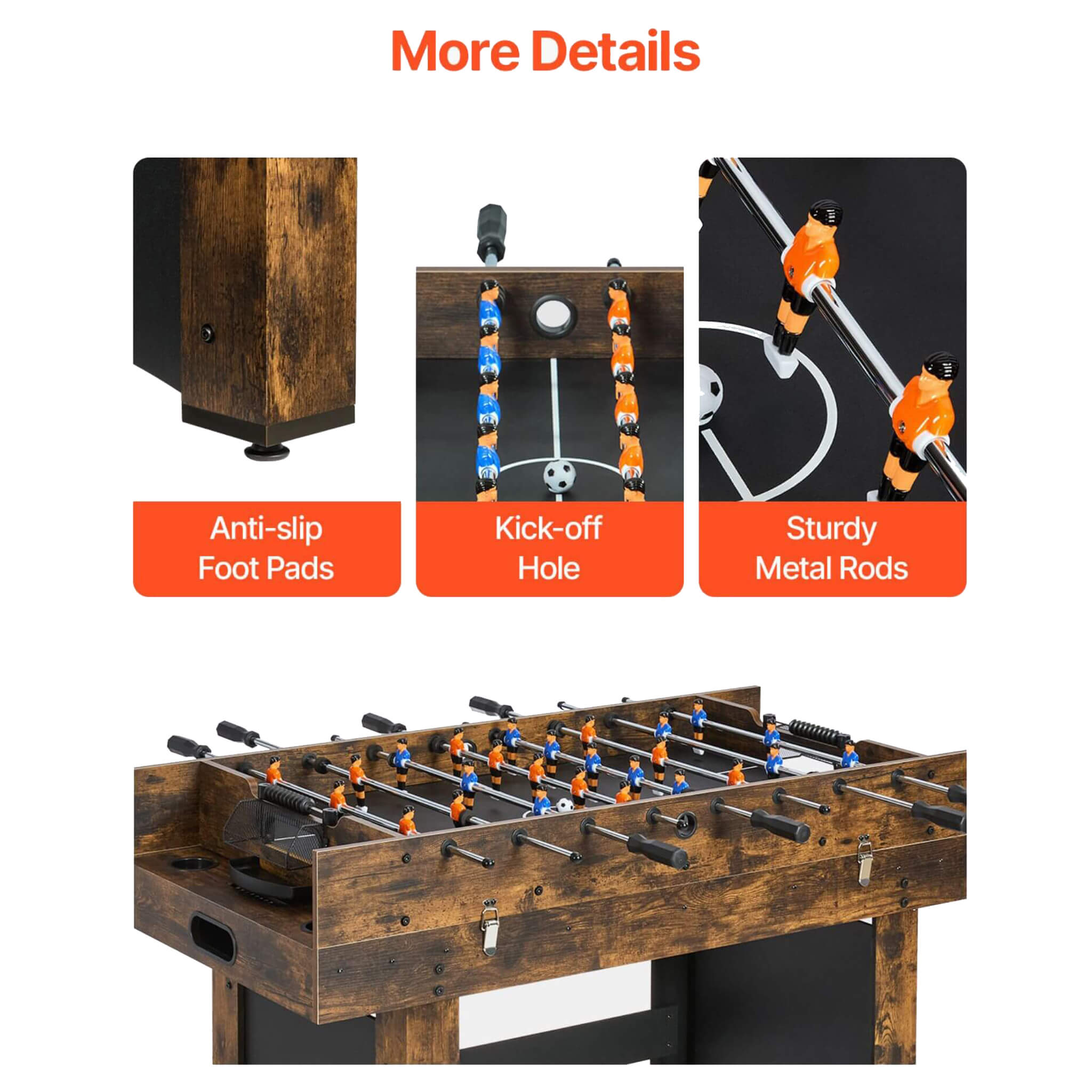 54-Inch 3-In-1 Air Hockey, Ping Pong And Foosball Table Combo (SAK14896) – SAKSBY WHOLESALE, view 8