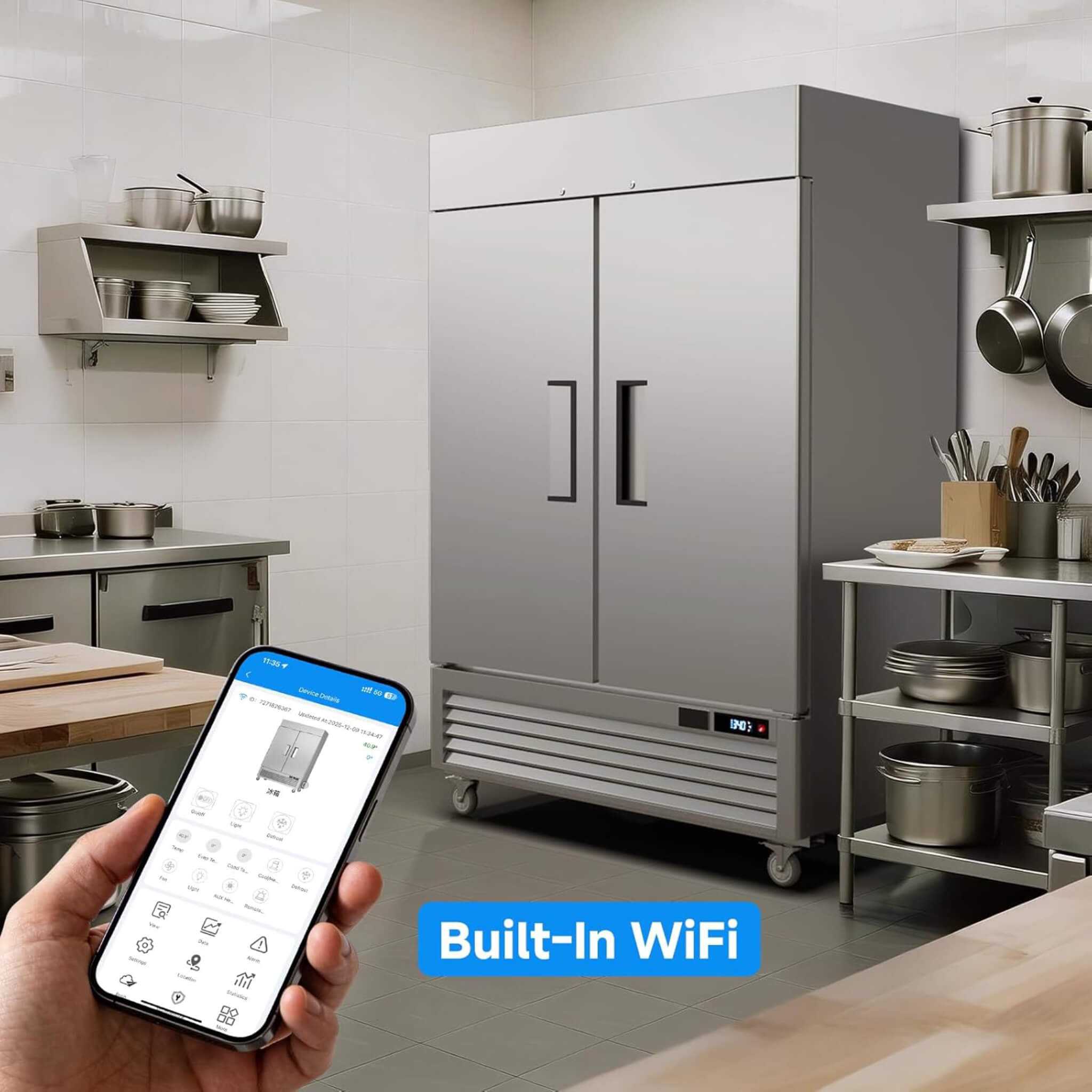 54-Inch Commercial 49 Cu.Ft 2-Door WiFi Refrigerator With Smart App Control (SAK10438) – SAKSBY WHOLESALE, view 9