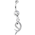BodyCandy Clear Gem Companion of Neptune Fish Dangle Belly Ring — main product shot