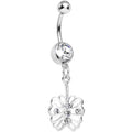 BodyCandy Clear Gem Fancy Blossoming Butterfly Dangle Belly Ring — main product shot