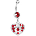 BodyCandy Red Gem Lacy Heirloom Heart Dangle Belly Ring — main product shot