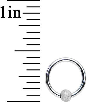 BodyCandy 16G 5/16 Sandblasted Ball BCR Captive Ring — detail close-up